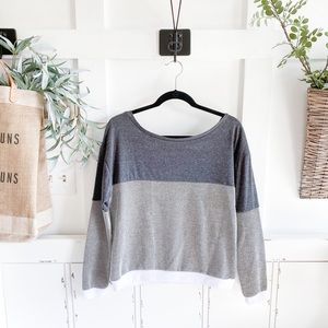 3 tone shirt with cross cross back